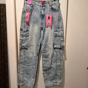 Acid Wash Cargo Jeans